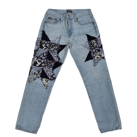 Polo Ralph Lauren~Womens Avery Boyfriend Patchwork Jeans~Light Wash Denim~25 - Picture 2 of 11